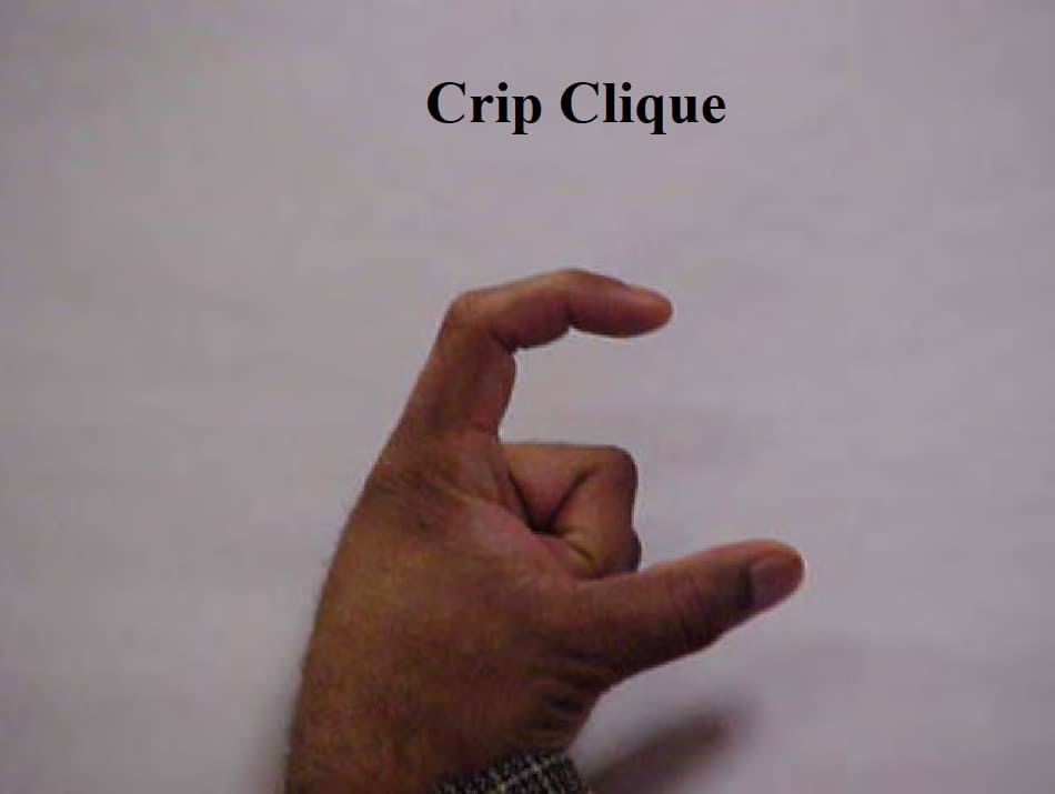 Crip Clique gang sign