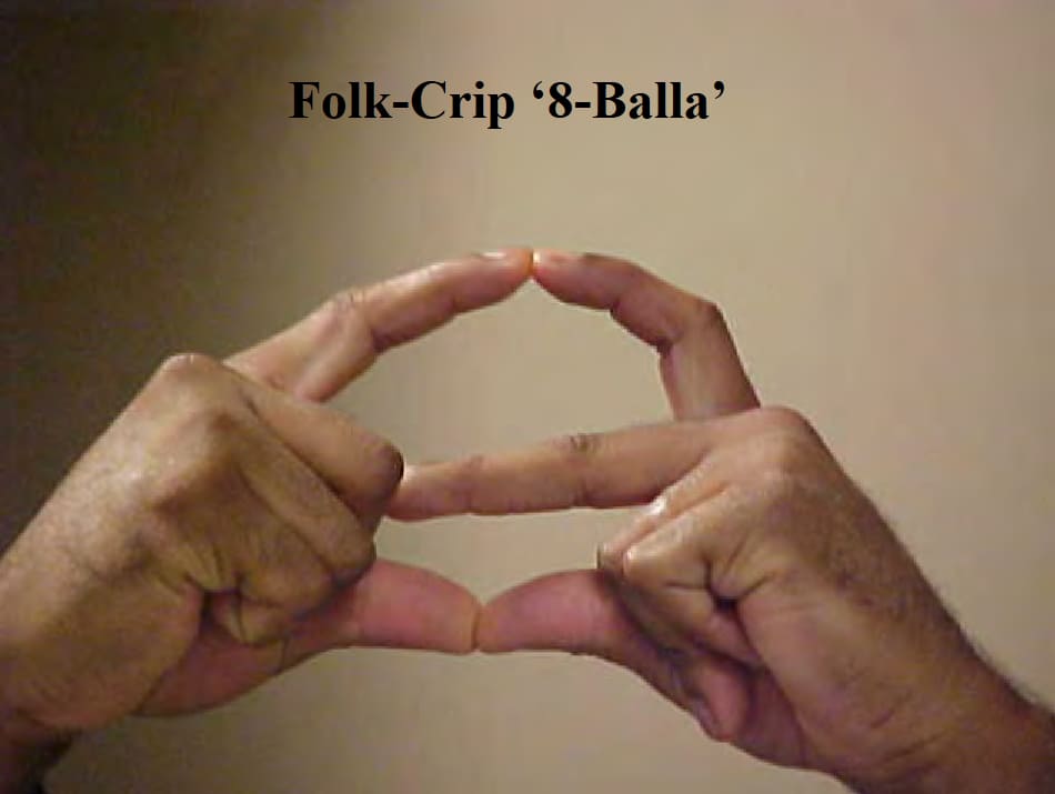 Folk Crip gang sign