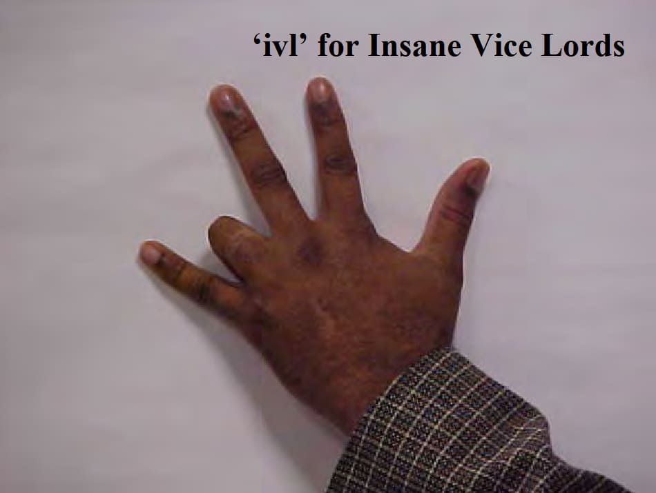 IVL gang sign for Insane Vice Lords