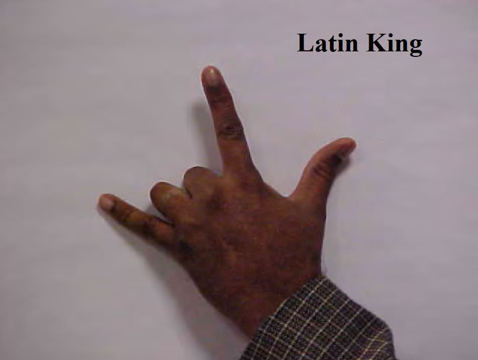 Latin king gang sign