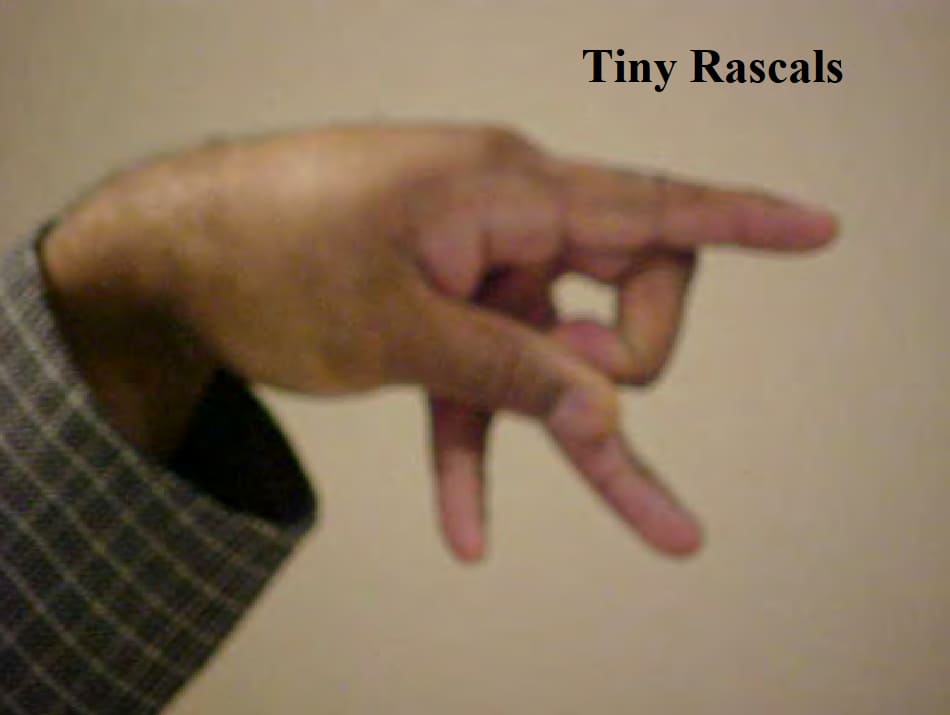 Tiny Rascals gang sign