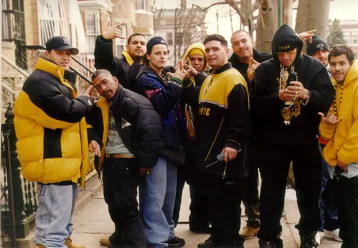 a gang with yellow color clothing