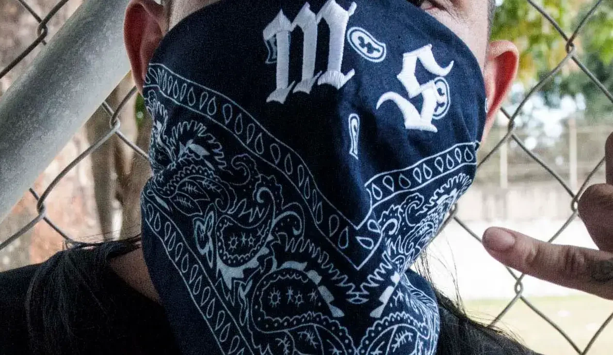 Blue color bandana with "MS" letters