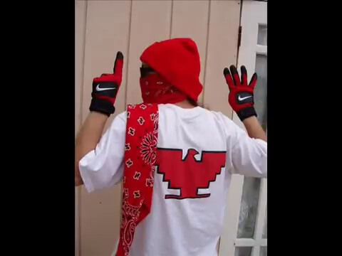 norteno gang member wearing red color clothing